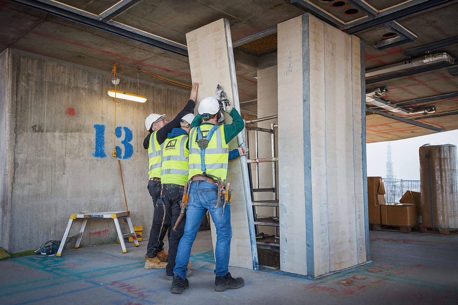 SpecWall columns and panels on site